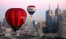 Hot air balloons fly over Melbourne skyline - Image Courtesy: Global Ballooning